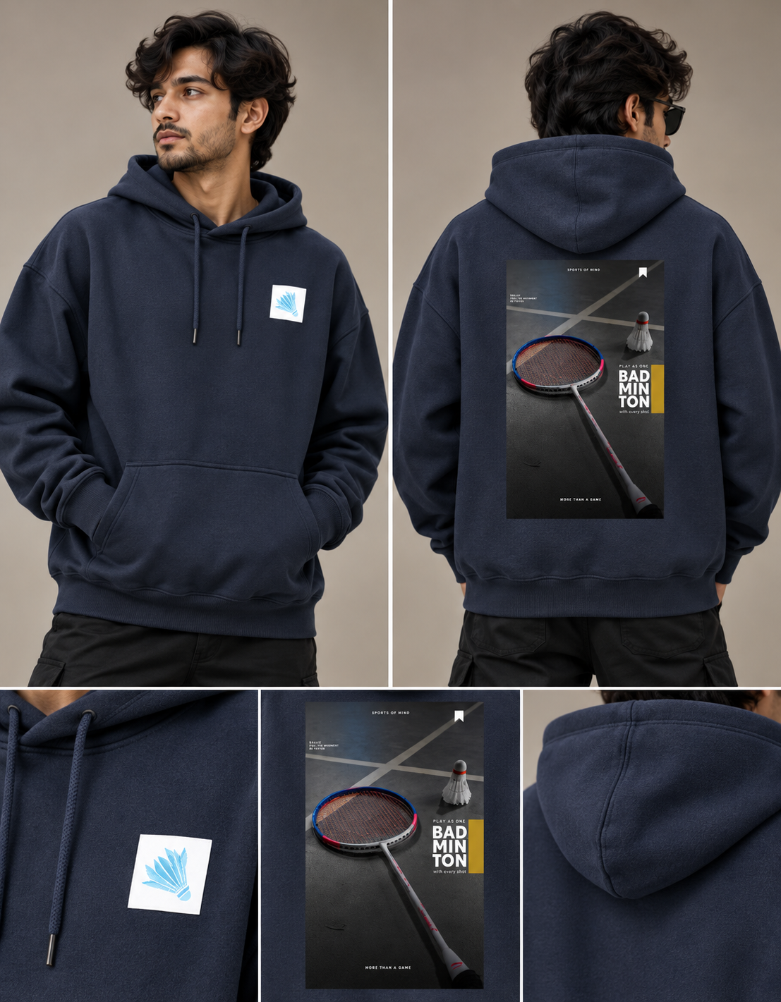 THE BADMINTON CLUB 400 GSM Oversized Hoodie