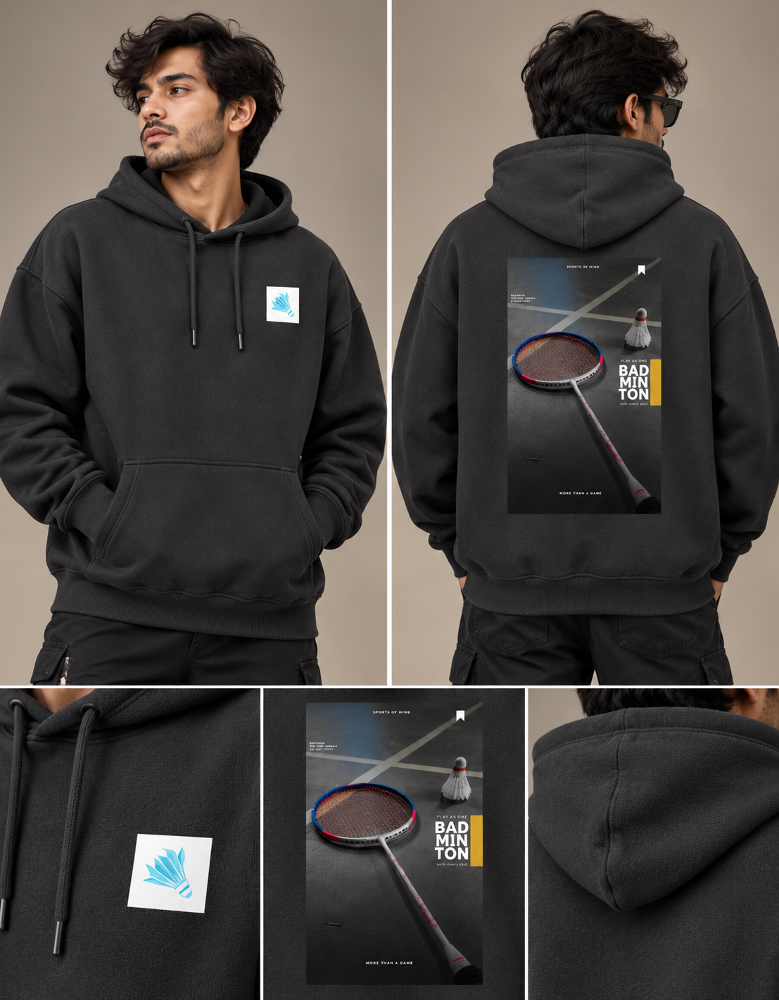 THE BADMINTON CLUB 400 GSM Oversized Hoodie