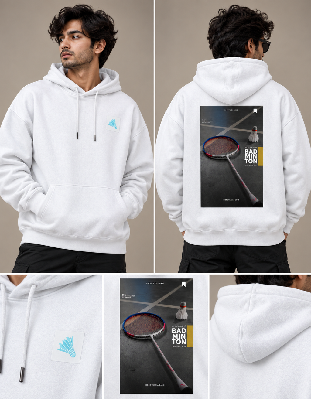 THE BADMINTON CLUB 400 GSM Oversized Hoodie