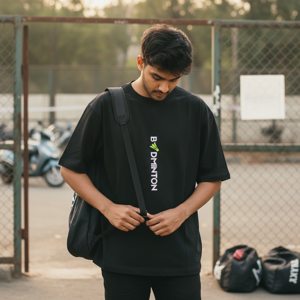 Black ZYVRA Court Culture Oversized Tee exact mockup
