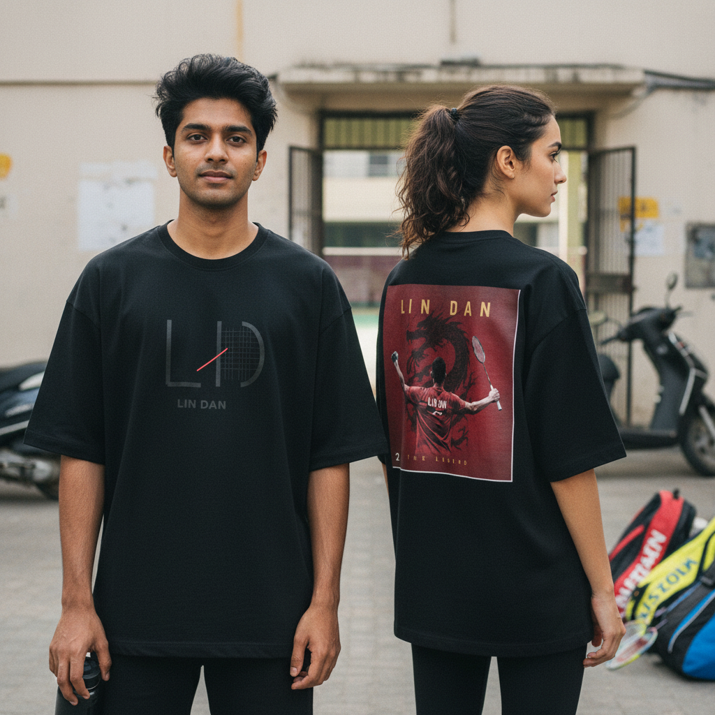Black ZYVRA Dynasty Terry Oversized Tee front-and-back two-model mockup