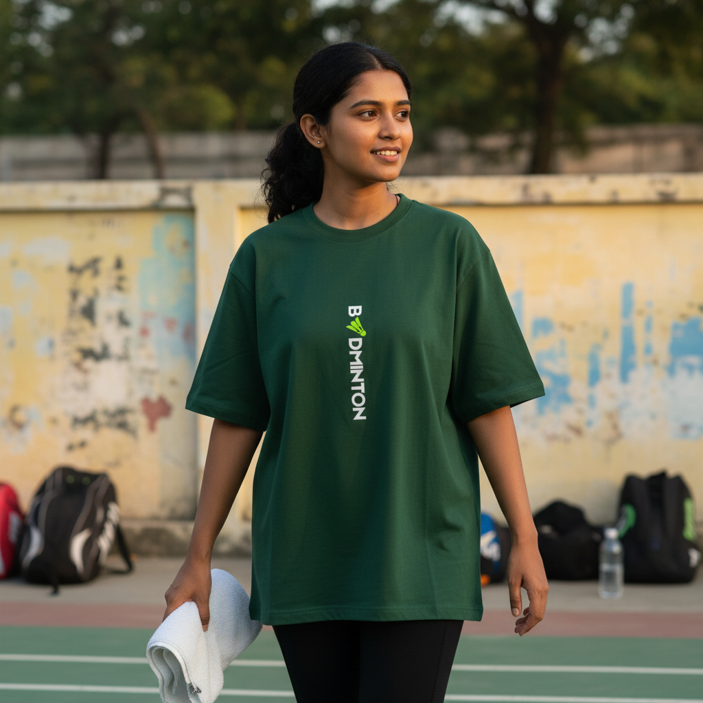 Bottle Green ZYVRA Court Culture Oversized Tee exact mockup
