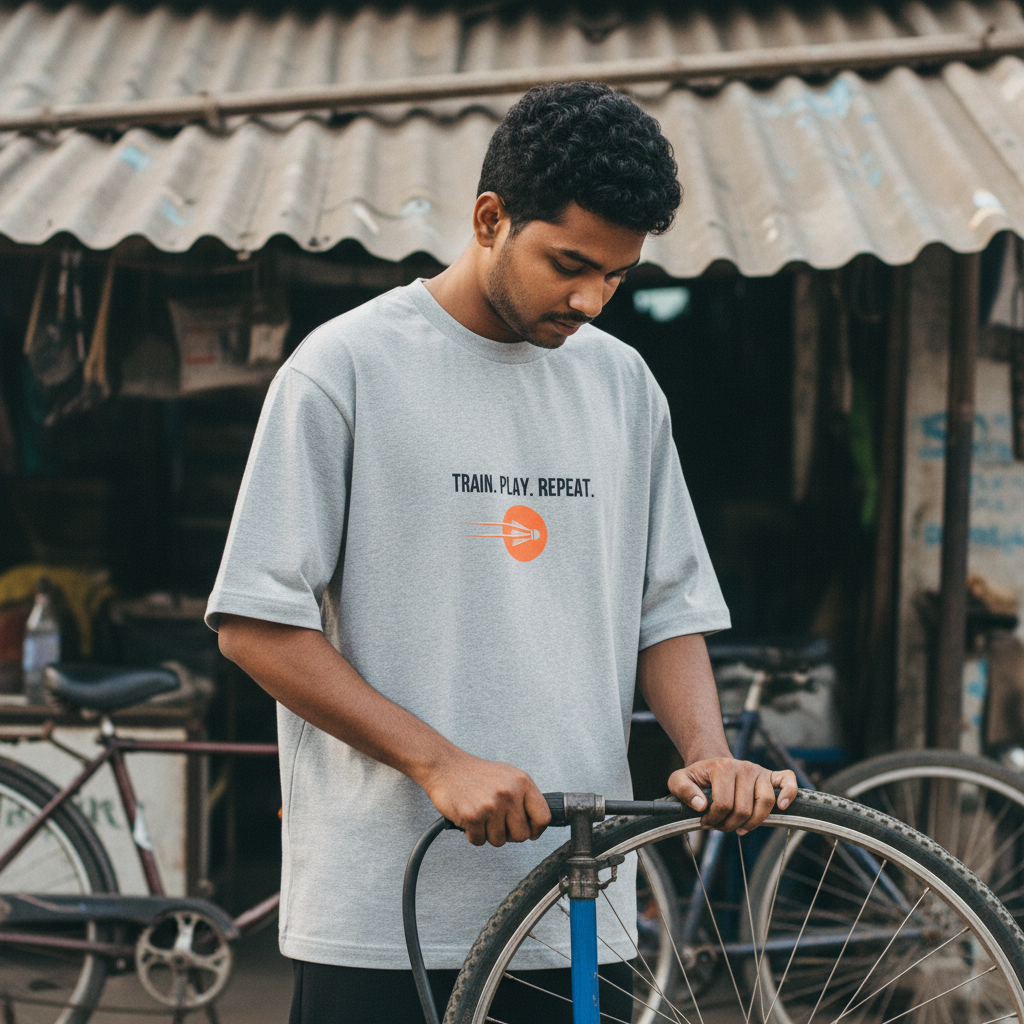 Grey Melange ZYVRA Ace Series Soft Days Tee exact mockup