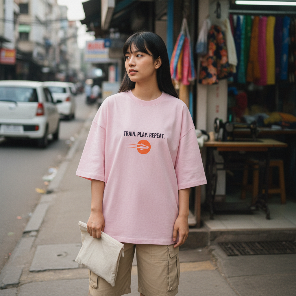 Light Baby Pink ZYVRA Ace Series Soft Days Tee exact mockup
