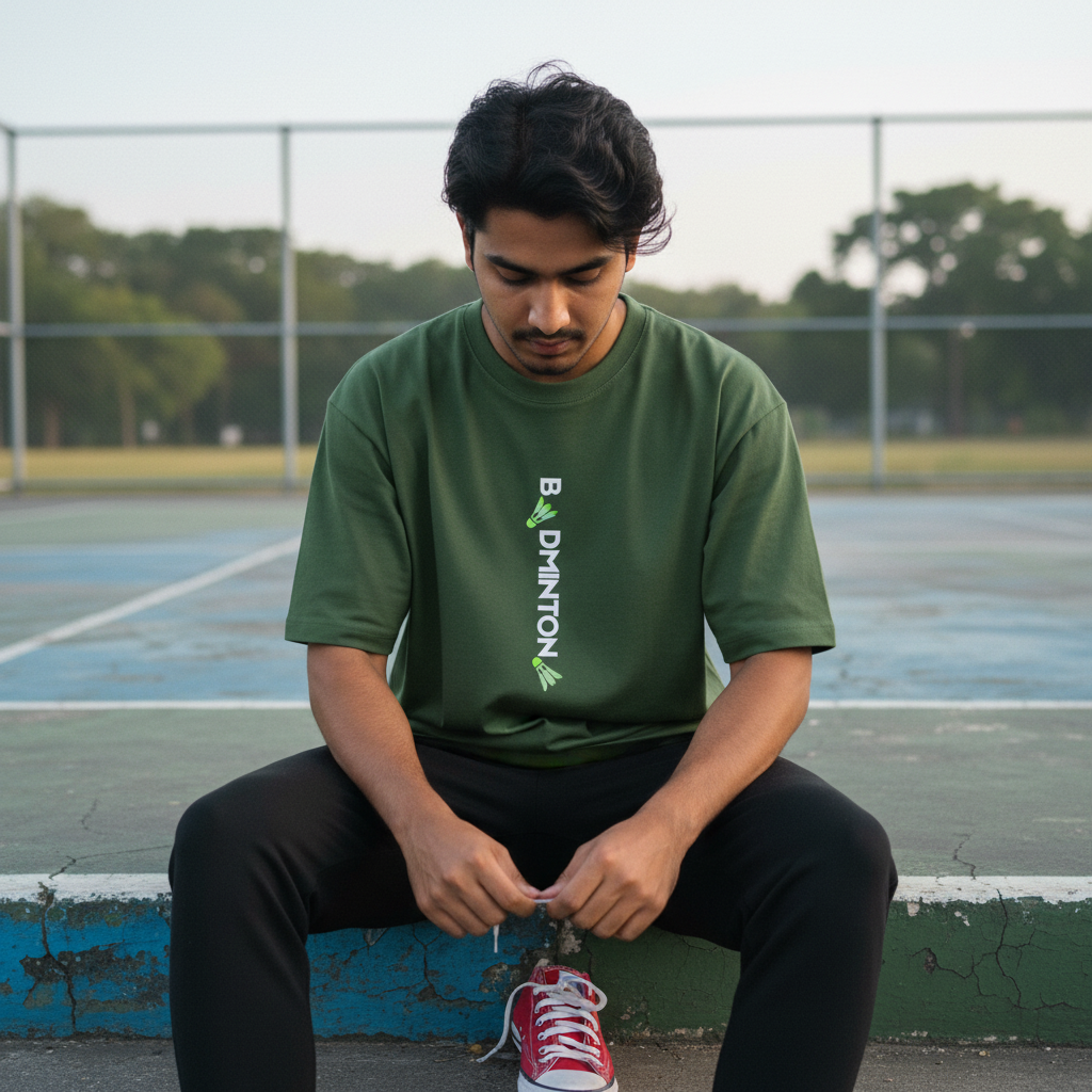 Olive Green ZYVRA Court Culture Oversized Tee mockup