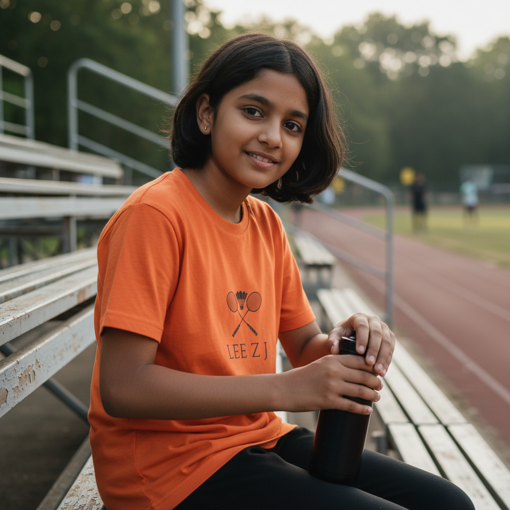Orange ZYVRA Rising Stars Junior Tee mockup