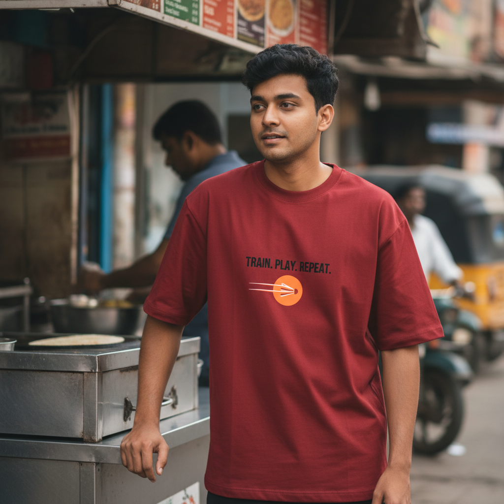 Red ZYVRA Ace Series Soft Days Tee exact mockup